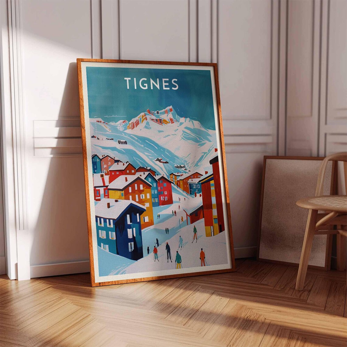 Skiing Travel Poster Tignes Ski Print France Travel Print Skiing Art Skiing Print Winter Sport Art Ski Gift - Image 3
