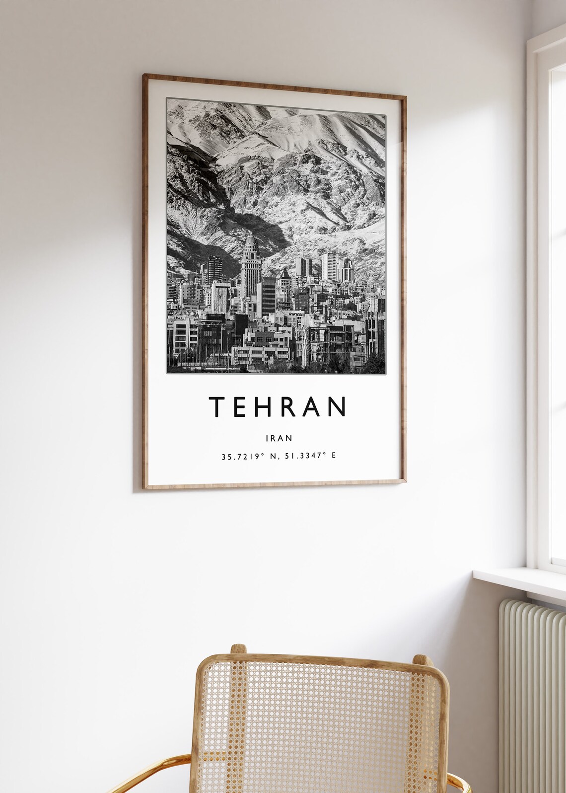 Tehran Travel Poster, Black and White City Print - Image 3