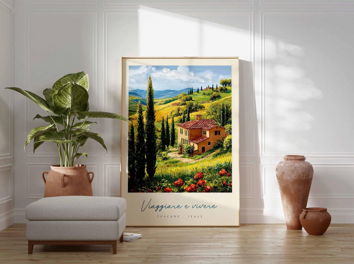 Tuscany Poster Italian Travel Print Tuscany Travel Art Tuscany Wall Art Italy Art Italy Travel Decor Italian Travel Gift - Image 3