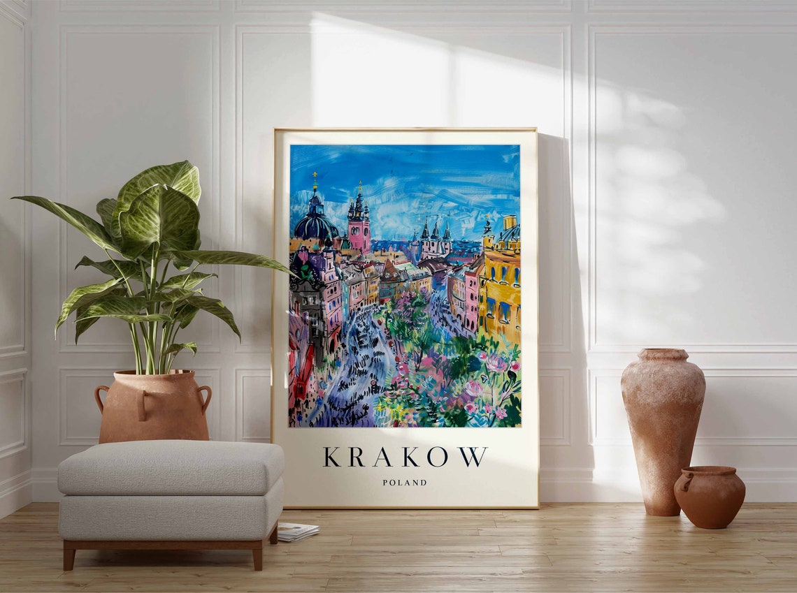 Krakw Poster Krakw Travel Print Poland Wall Art Krakw Travel Print European Decor City Print Krakw Gift Krakw Travel Poster - Image 3