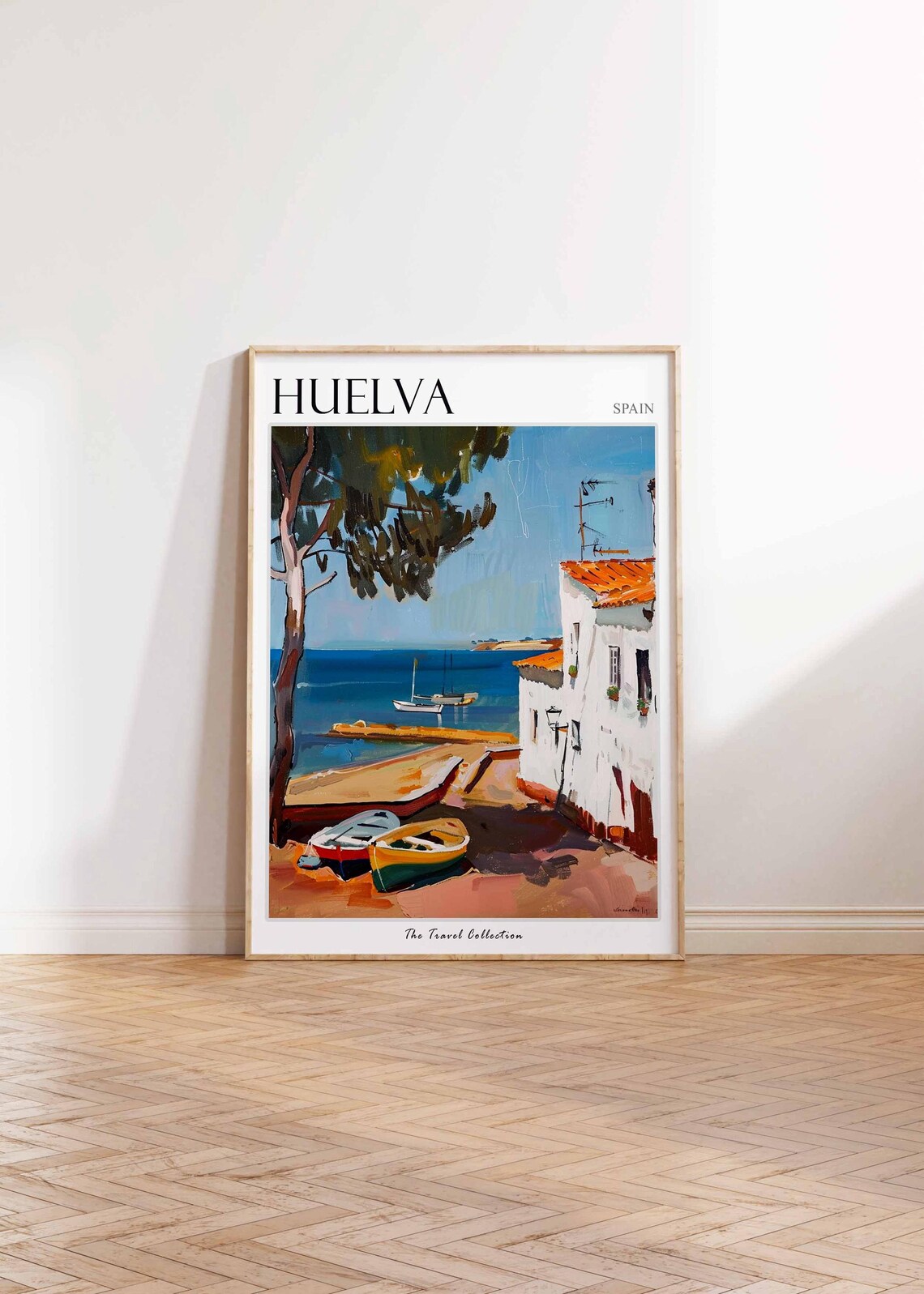 Huelva Spain Coastal Harbor Fishing Boats Andalusia Travel Poster - Image 2