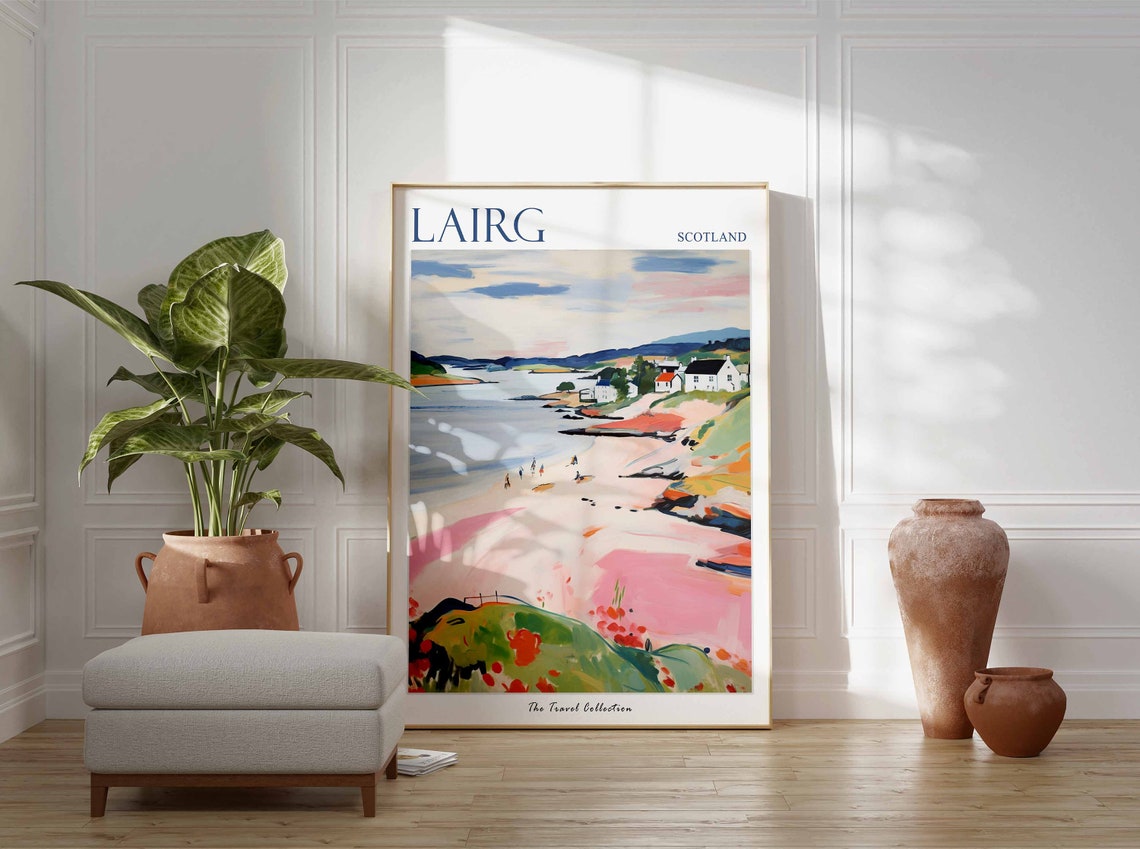 Lairg Poster Lairg Travel Print Scotland Travel Poster Scottish Decor Tropical Decor Sea Print Lairg Gift Lairg Travel Poster - Image 3
