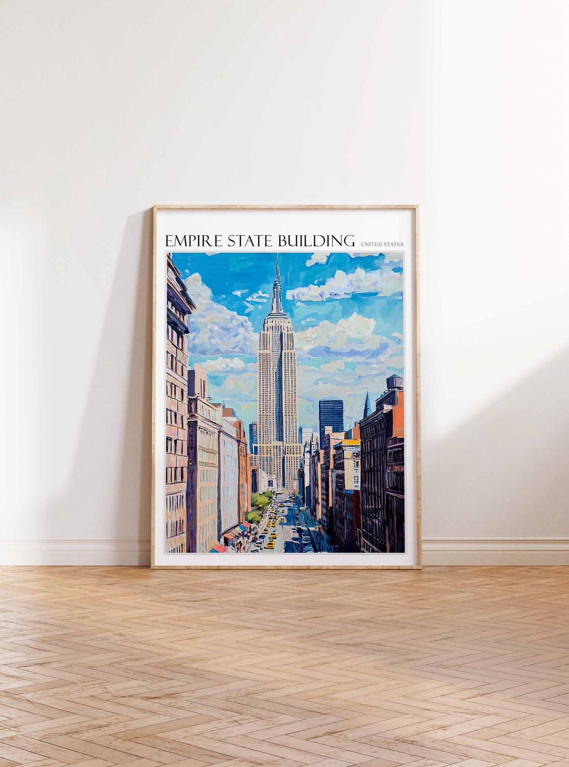 Empire State Building Fifth Avenue Yellow Cabs New York City Poster - Image 3
