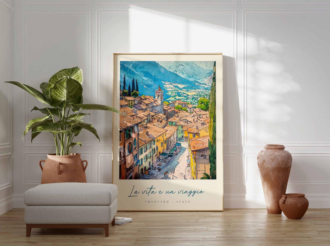 Trentino Poster Italian Travel Print Trentino Travel Art Trentino Wall Art Italy Art Italy Travel Decor Italian Travel Gift - Image 3