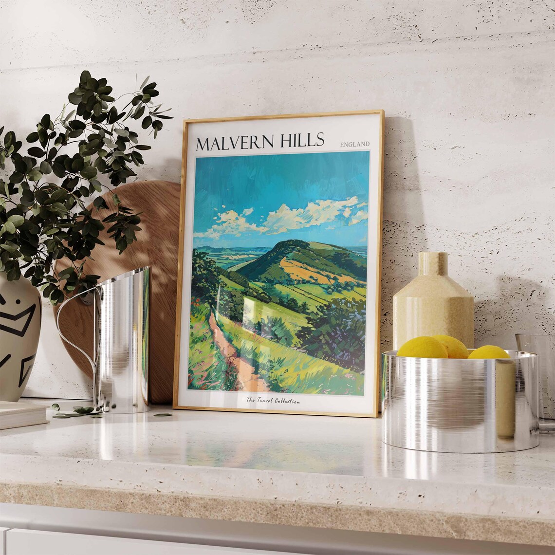 Malvern Hills Poster England Travel Poster Countryside Poster English Countryside Malvern Poster Worcestershire Poster Hills Poster - Image 3