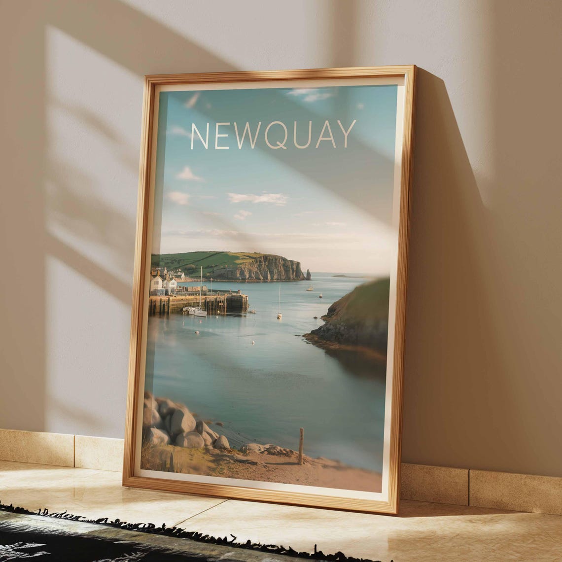 Newquay Print Coastal Travel Poster Cornwall Travel Print Coastal Wall Art Seaside Art Coastal Gift Uk Coast Art Uk Travel Poster - Image 2