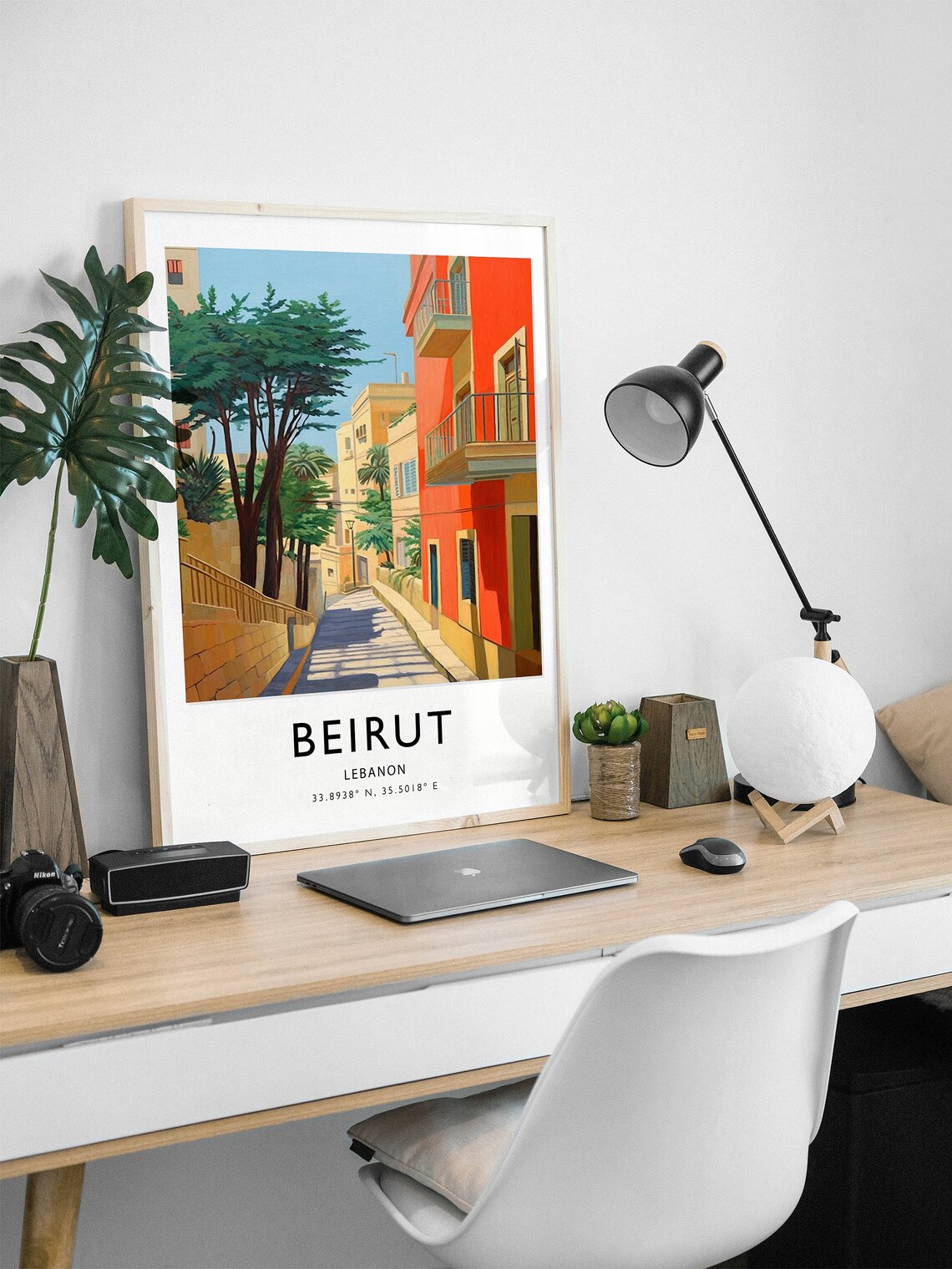 Beirut Lebanon City Street Painted Buildings Colorful Travel Poster - Image 2