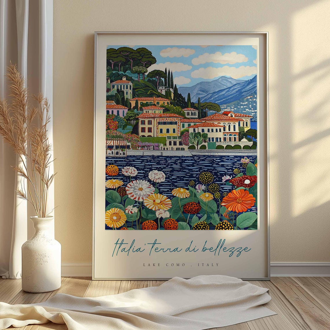 Lake Como Poster Italian Travel Print Lake Como Travel Art Lake Como Wall Art Italy Art Italy Travel Decor Italian Travel Gift - Image 2
