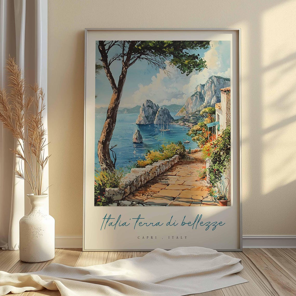 Capri Poster Capri Travel Print Capri Travel Art Capri Wall Art Italy Art Italy Travel Decor Italian Travel Gift - Image 2