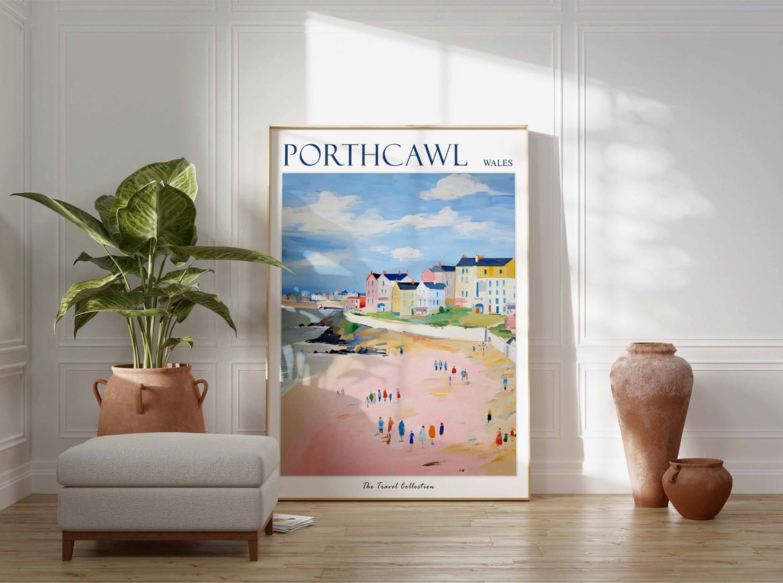 Porthcawl Poster Porthcawl Travel Print Wales Travel Poster Welsh Decor Tropical Decor Porthcawl Gift Porthcawl Travel Poster - Image 3