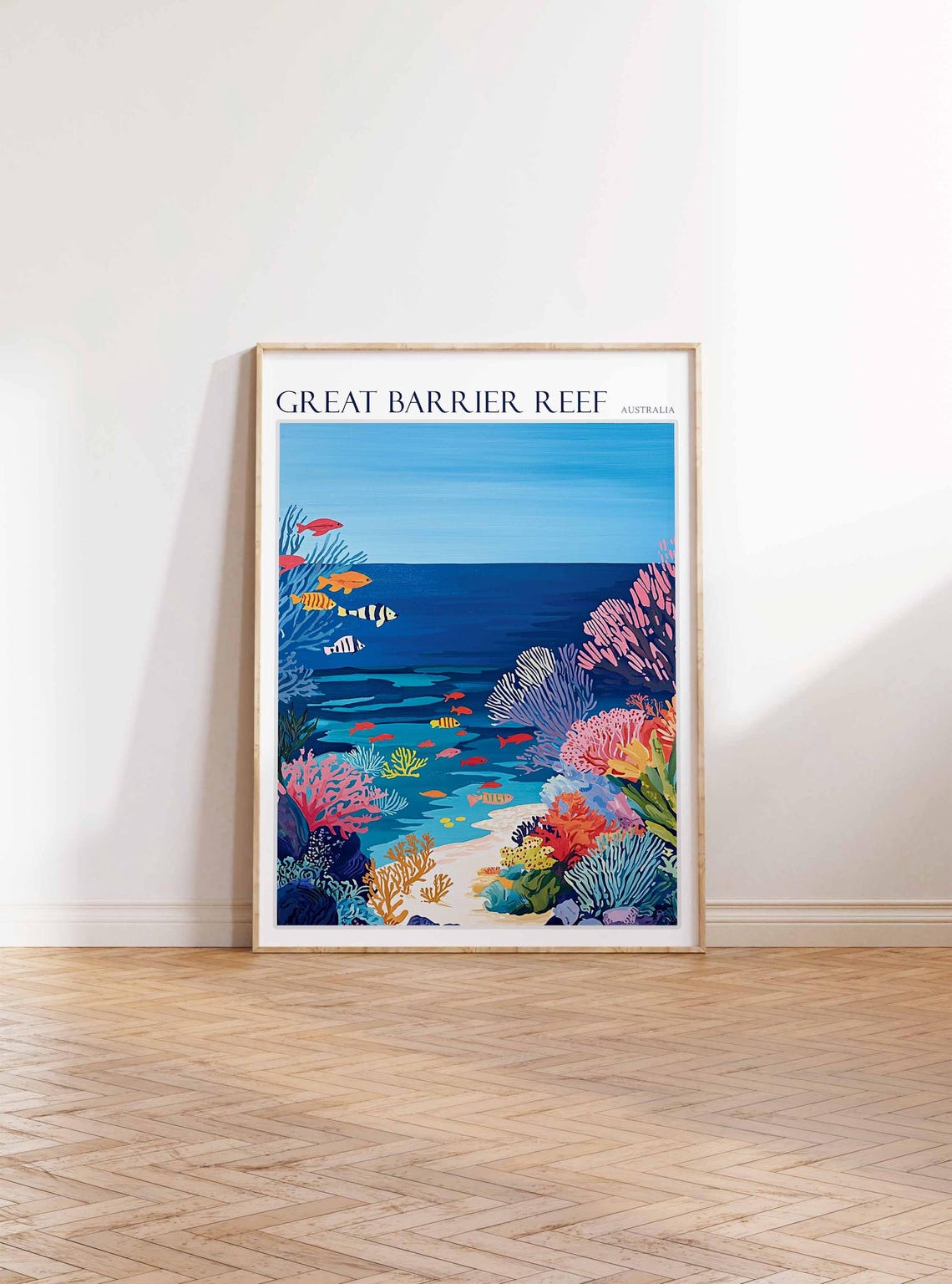 Great Barrier Reef Coral Fish Graphic Ocean Art Australia Poster - Image 3