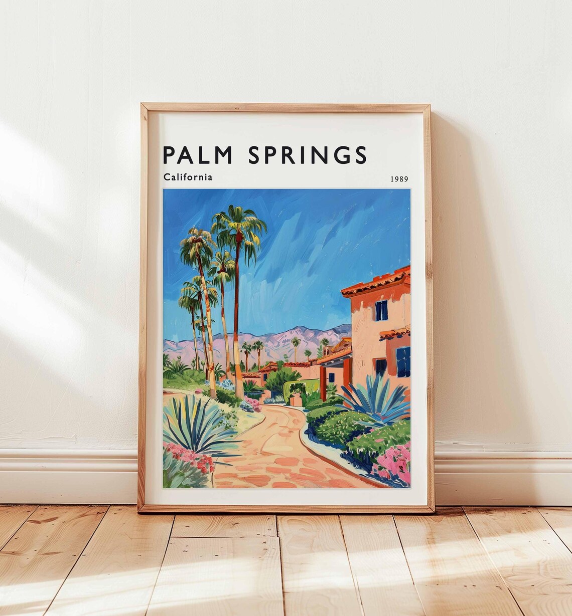 Palm Springs California Desert Garden Path 1989 Travel Poster