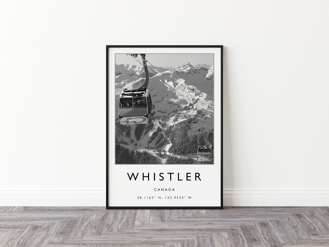 Whistler Canada Ski Travel Poster, Winter Sport Print - Image 3