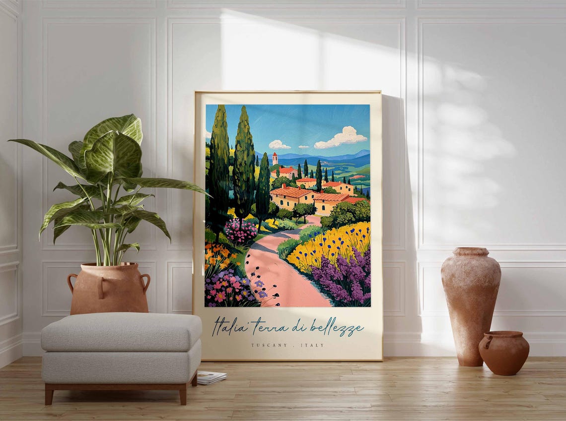Tuscany Poster Italian Travel Print Tuscany Travel Art Tuscany Wall Art Italy Art Italy Travel Decor Italian Travel Gift - Image 3
