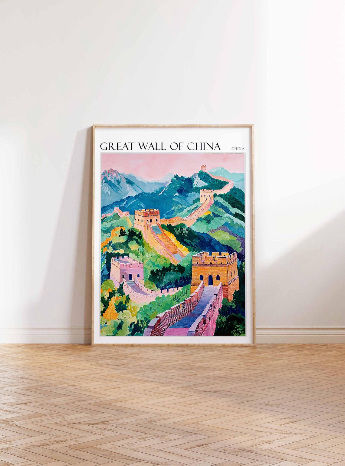Great Wall Of China Poster Great Wall Of China Travel Print Chinese Decor Asia Travel Poster Asian Wall Art Botanical Decor China Gift - Image 3