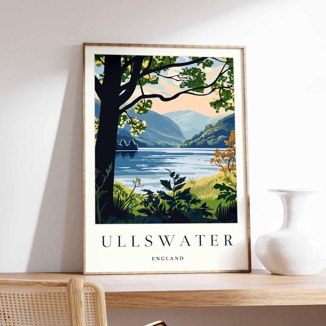 Ullswater England Lake District Tree Silhouette Lakeshore Poster