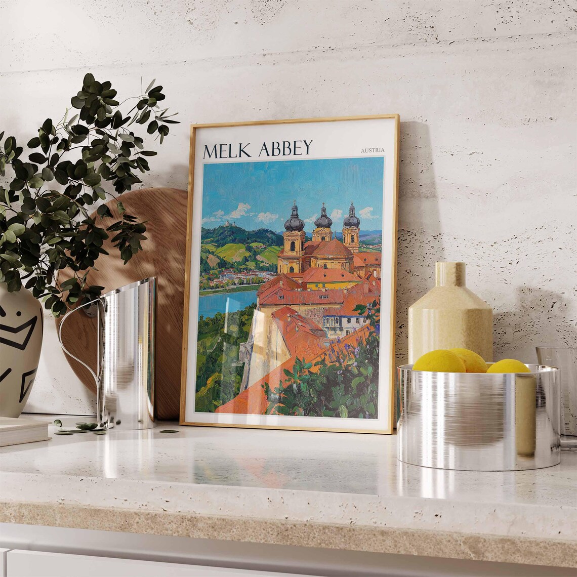 Melk Abbey Austria Rooftop View of Triple Towers Travel Poster - Image 2