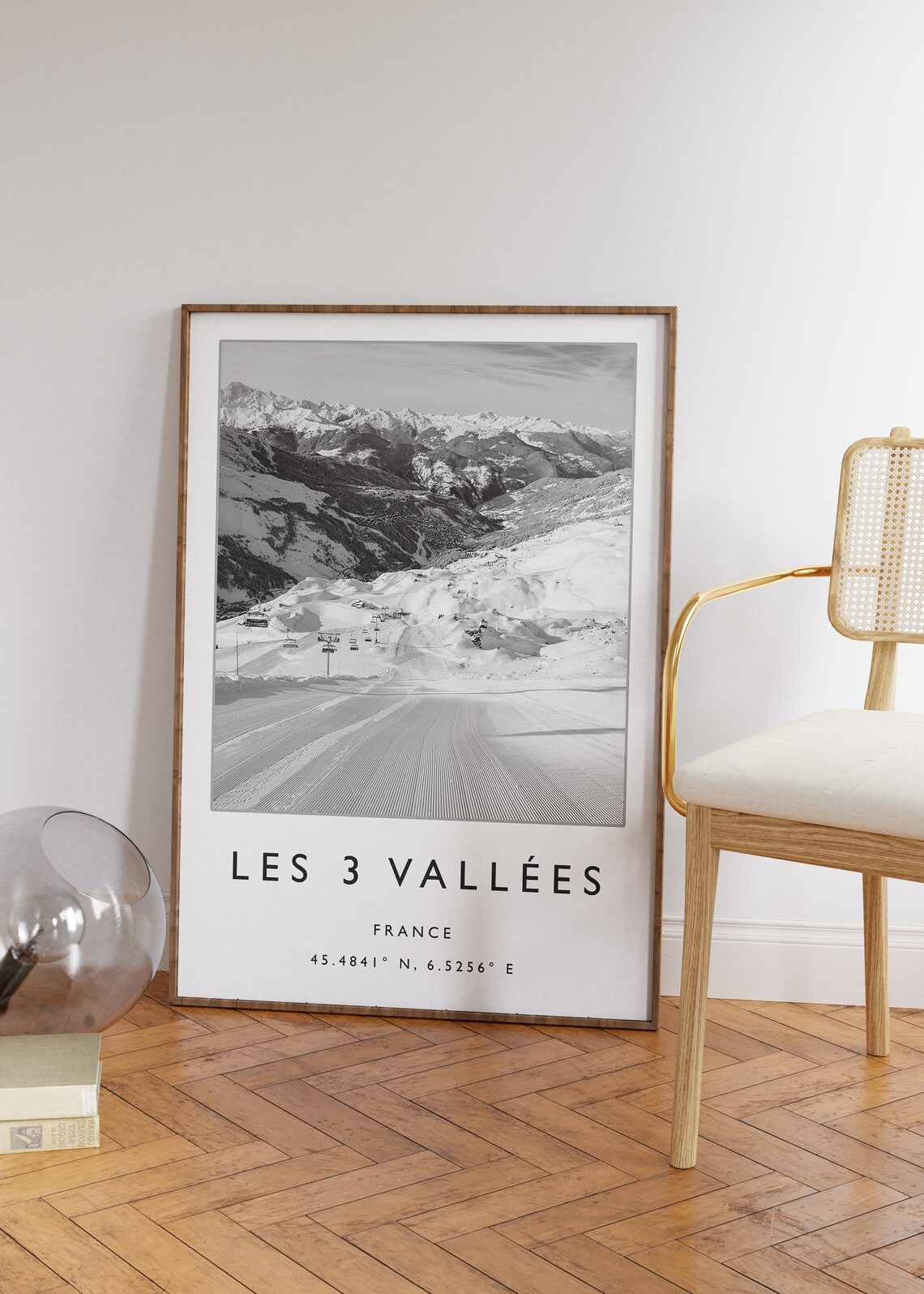 Les 3 Vallles France Skiing Travel Poster - Image 2