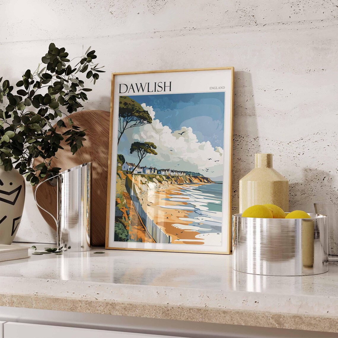 Dawlish Poster Devon Poster England Travel Poster Coastal Wall Art English Home Decor Seaside Town Poster Uk Travel Print Dawlish Art - Image 2