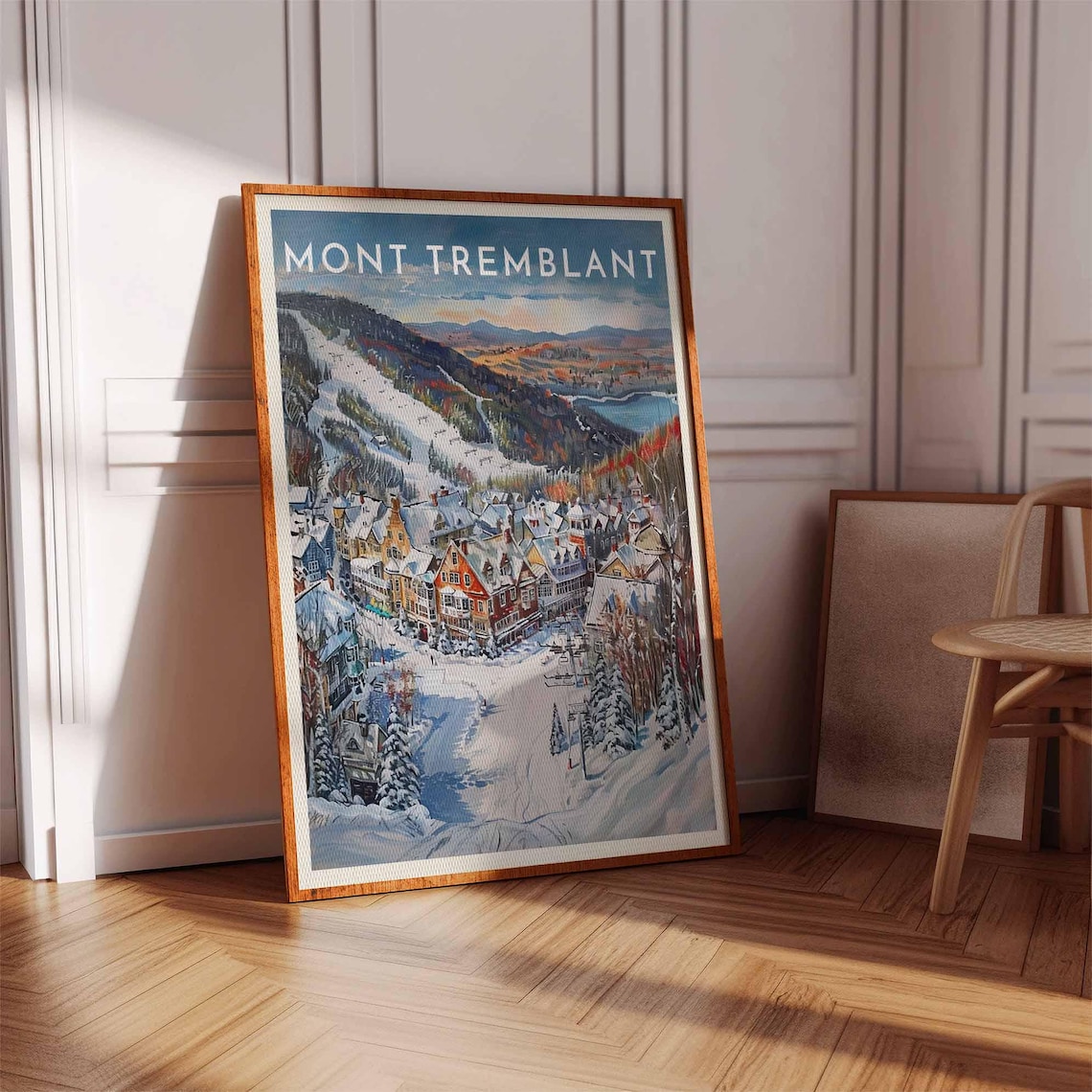 Mont Tremblant Canada Village Aerial Ski Slopes Chalet Scene Poster - Image 3