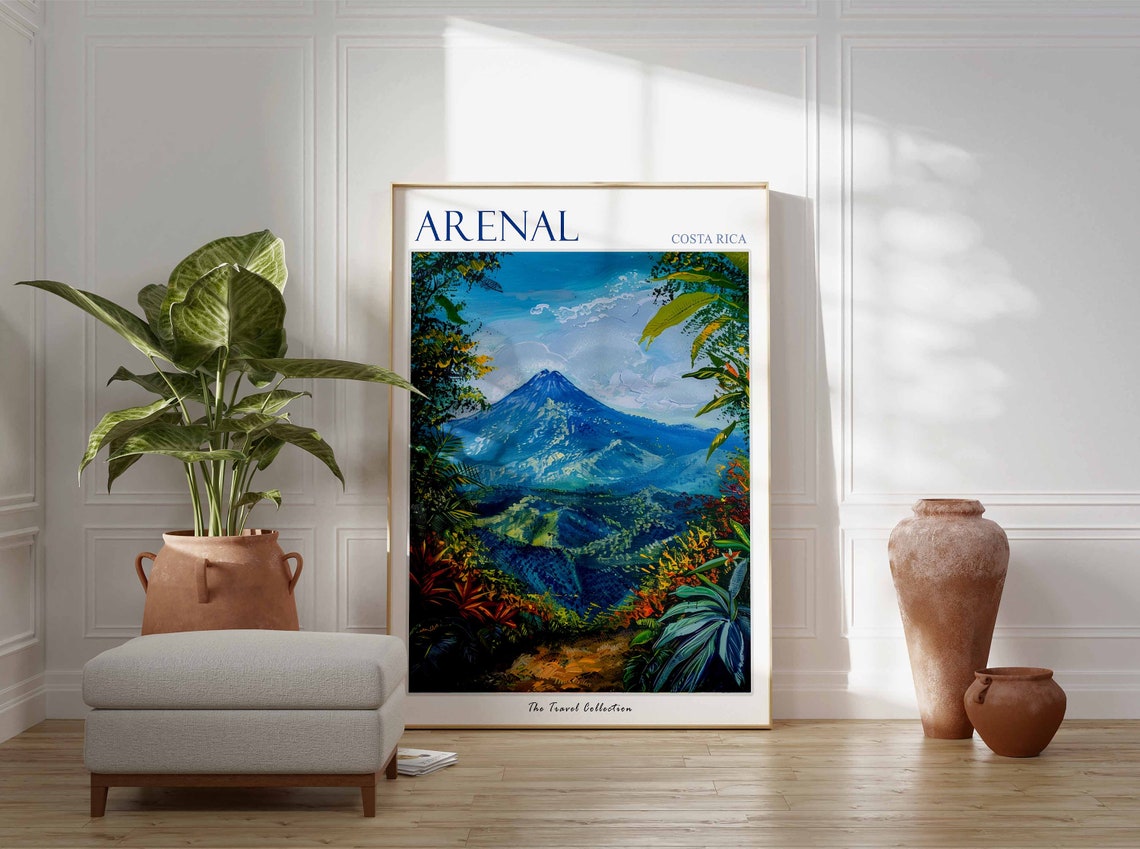 Arenal Poster Costa Rica Travel Print Costa Rican Decor North America Travel Poster Landscape Print Arenal Gift Arenal Travel Poster - Image 3
