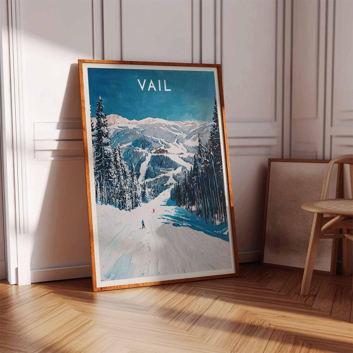 Vail Colorado Blue Sky Ski Slope Pine Forest Mountain View Poster - Image 3
