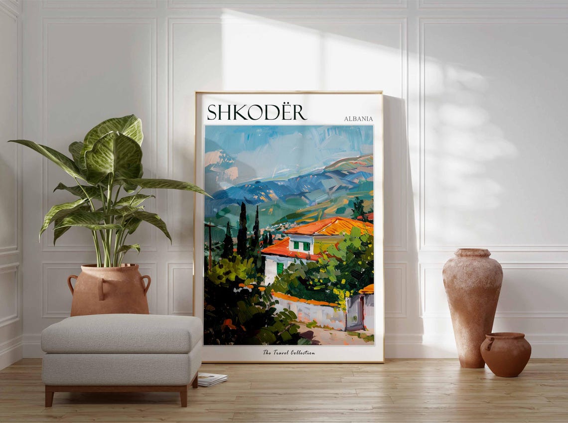 Shkodr Poster Albania Travel Print Albanian Decor Europe Travel Poster European Wall Art Shkodr Gift Shkodr Travel Poster - Image 2