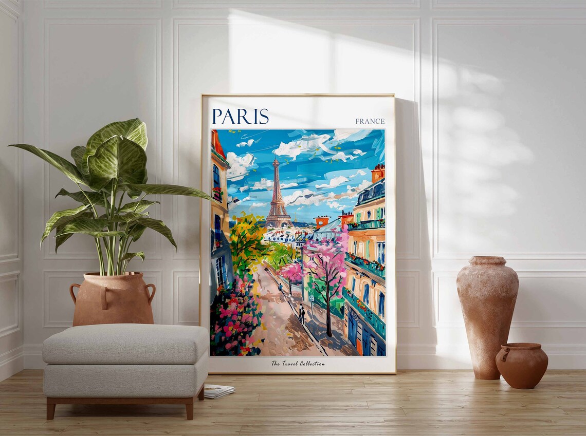 Paris Travel Poster, Parisien Decor City Art - Image 2