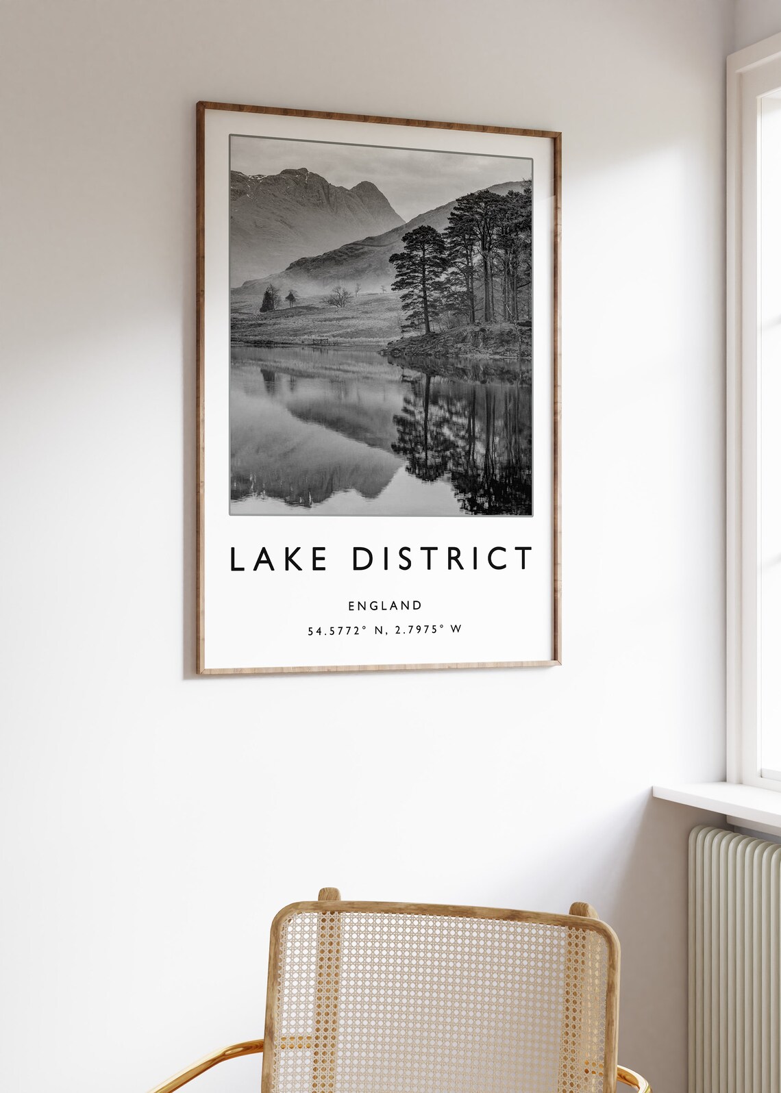 Lake District Black and White Travel Poster - Image 3