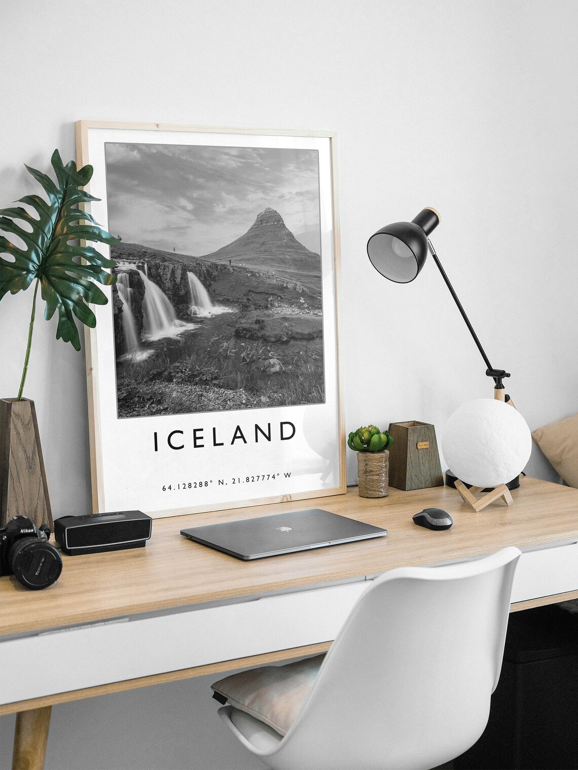 Iceland Travel Poster, Black and White Travel Art - Image 3