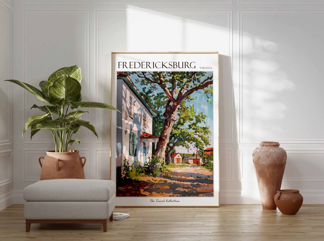 Fredericksburg Poster Virginia Travel Print Virginian Decor North America Travel Poster City Print Fredericksburg Travel Poster - Image 3