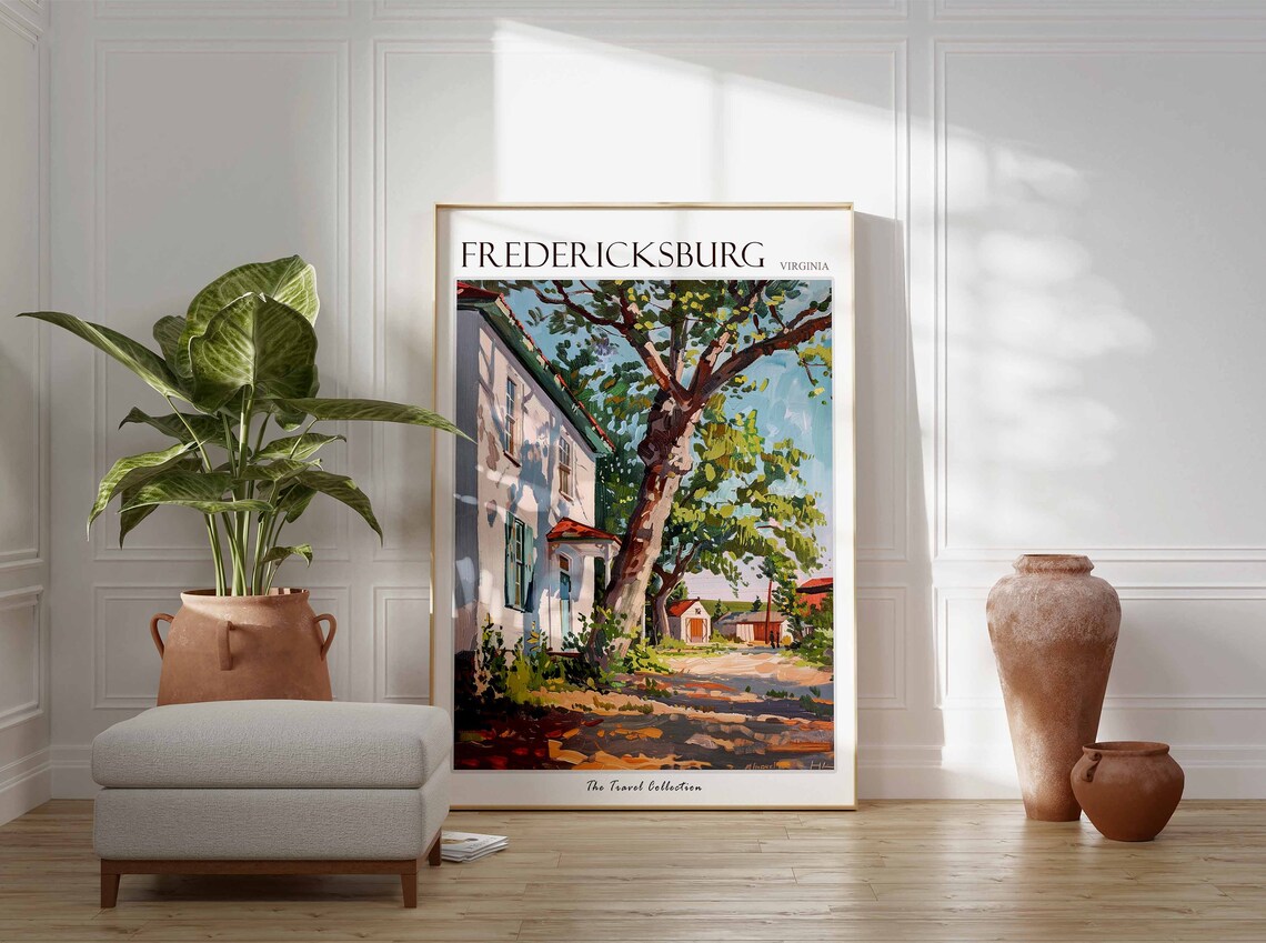 Fredericksburg Virginia Historic Colonial House Travel Art Poster - Image 3