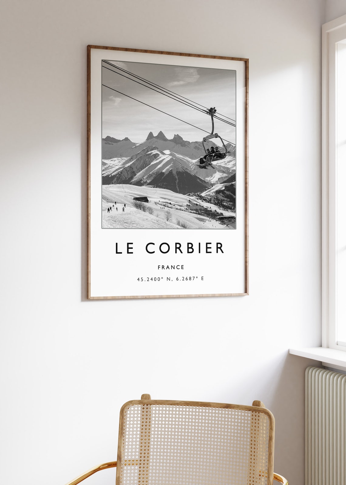 Skiing Travel Poster Le Corbier France Ski Print France Travel Print Skiing Art Skiing Print Winter Sport Art Ski Gift A1a2a3a4 - Image 3