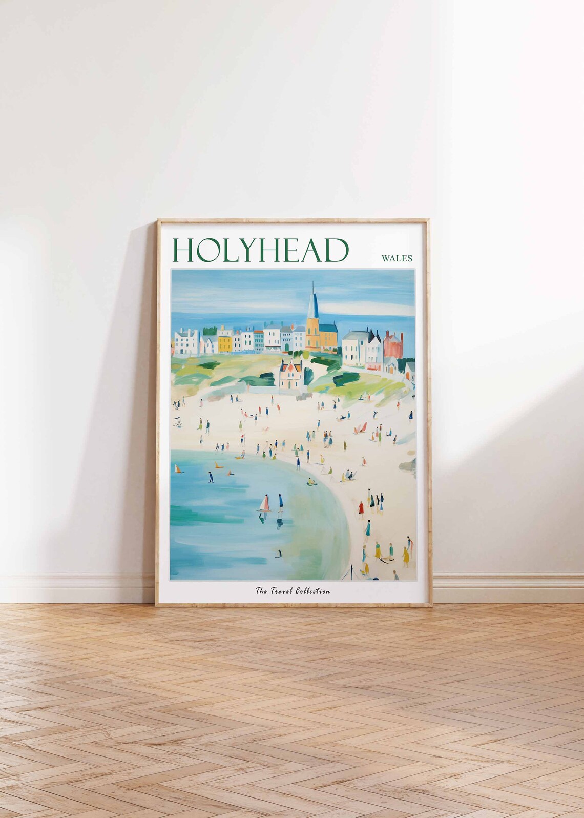 Holyhead Wales Town Bay Sailboats Bright Summer Beach Day Poster - Image 2