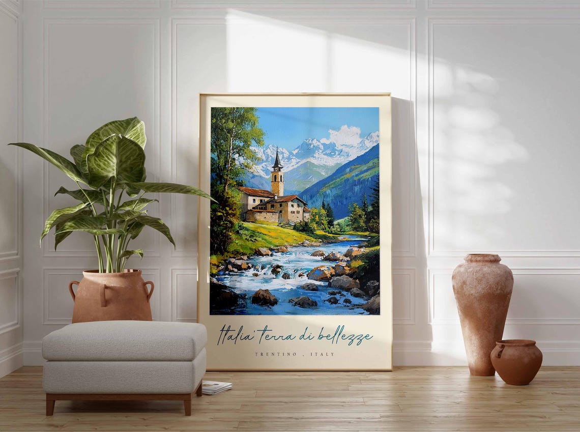 Trentino Poster Italian Travel Print Trentino Travel Art Trentino Wall Art Italy Art Italy Travel Decor Italian Travel Gift - Image 3