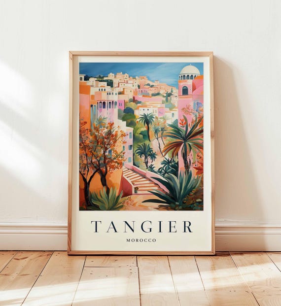 Tangier Morocco Travel Poster North African Medina Wall Art