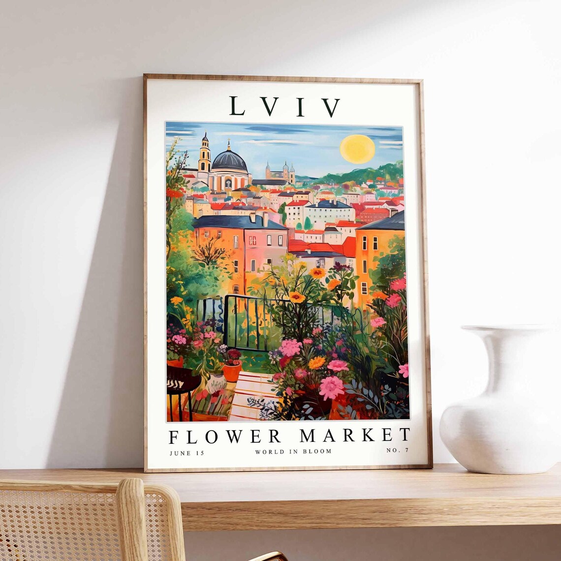 Lviv Flower Market Ukraine Botanical World In Bloom Floral Poster
