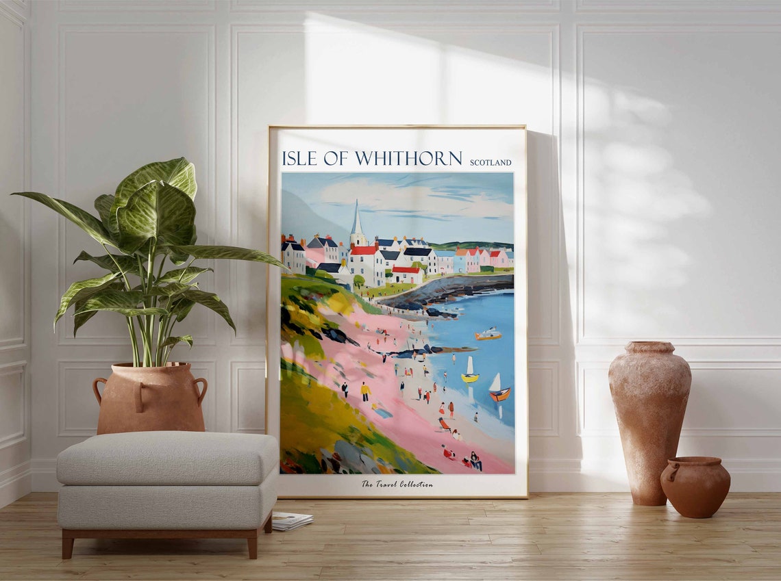 Isle Of Whithorn Poster Isle Of Whithorn Travel Print Scotland Travel Poster Scottish Decor Tropical Decor Isle Of Whithorn Gift - Image 2