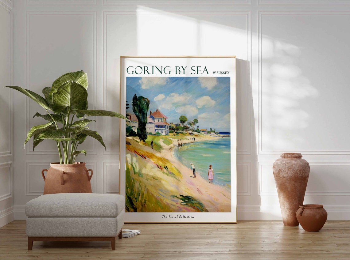 Goring By Sea West Sussex Seafront Houses Quiet Beach Walk Poster - Image 3