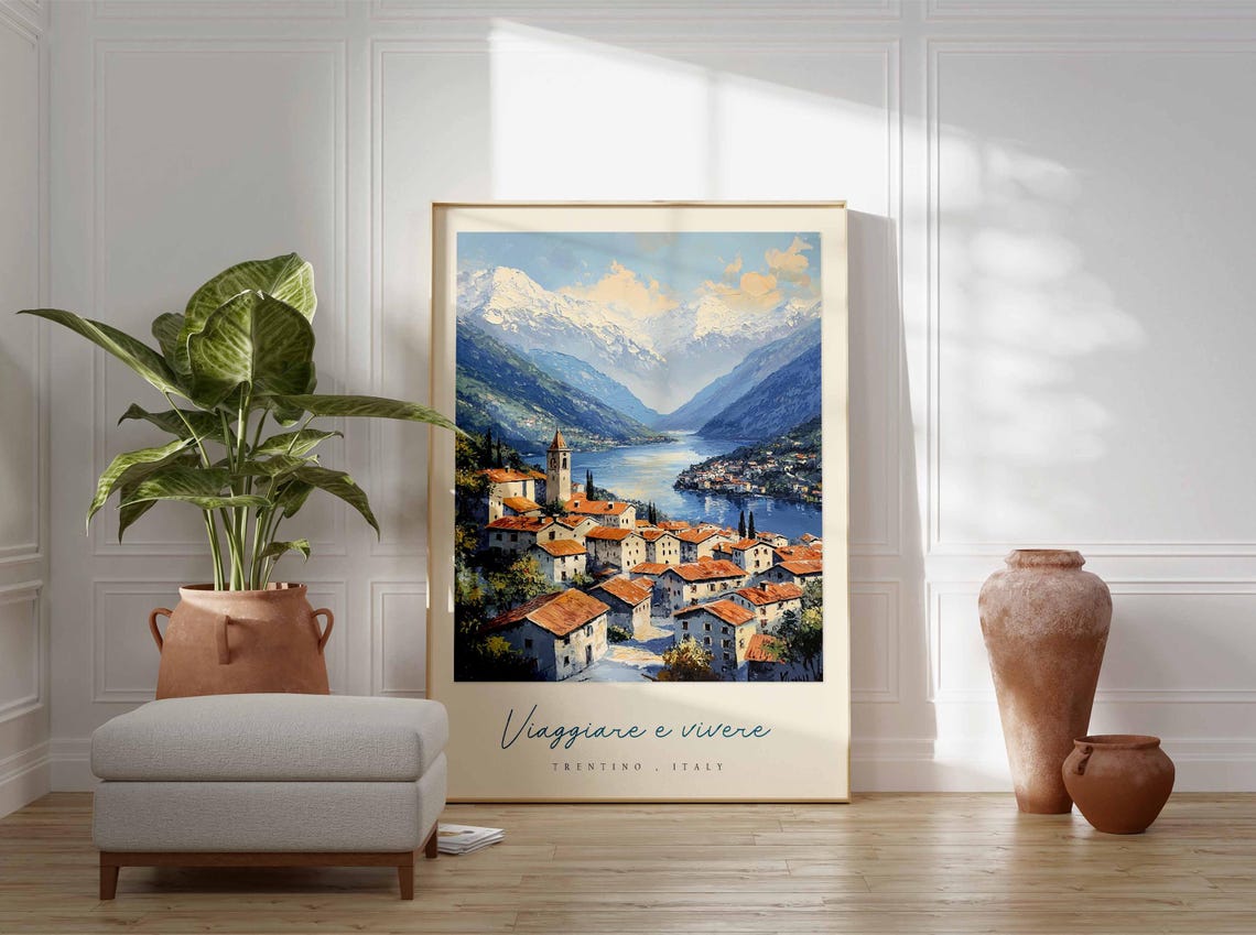 Trentino Poster Italian Travel Print Trentino Travel Art Trentino Wall Art Italy Art Italy Travel Decor Italian Travel Gift - Image 3