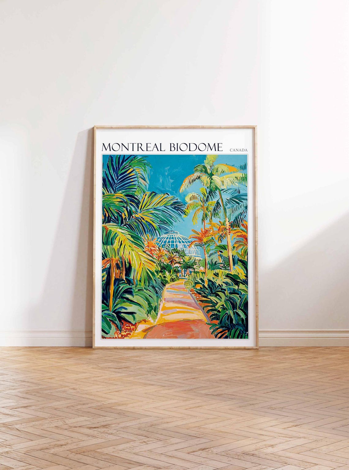 Montreal Biodome Canada Sunlit Palm Path to the Dome Travel Poster - Image 4