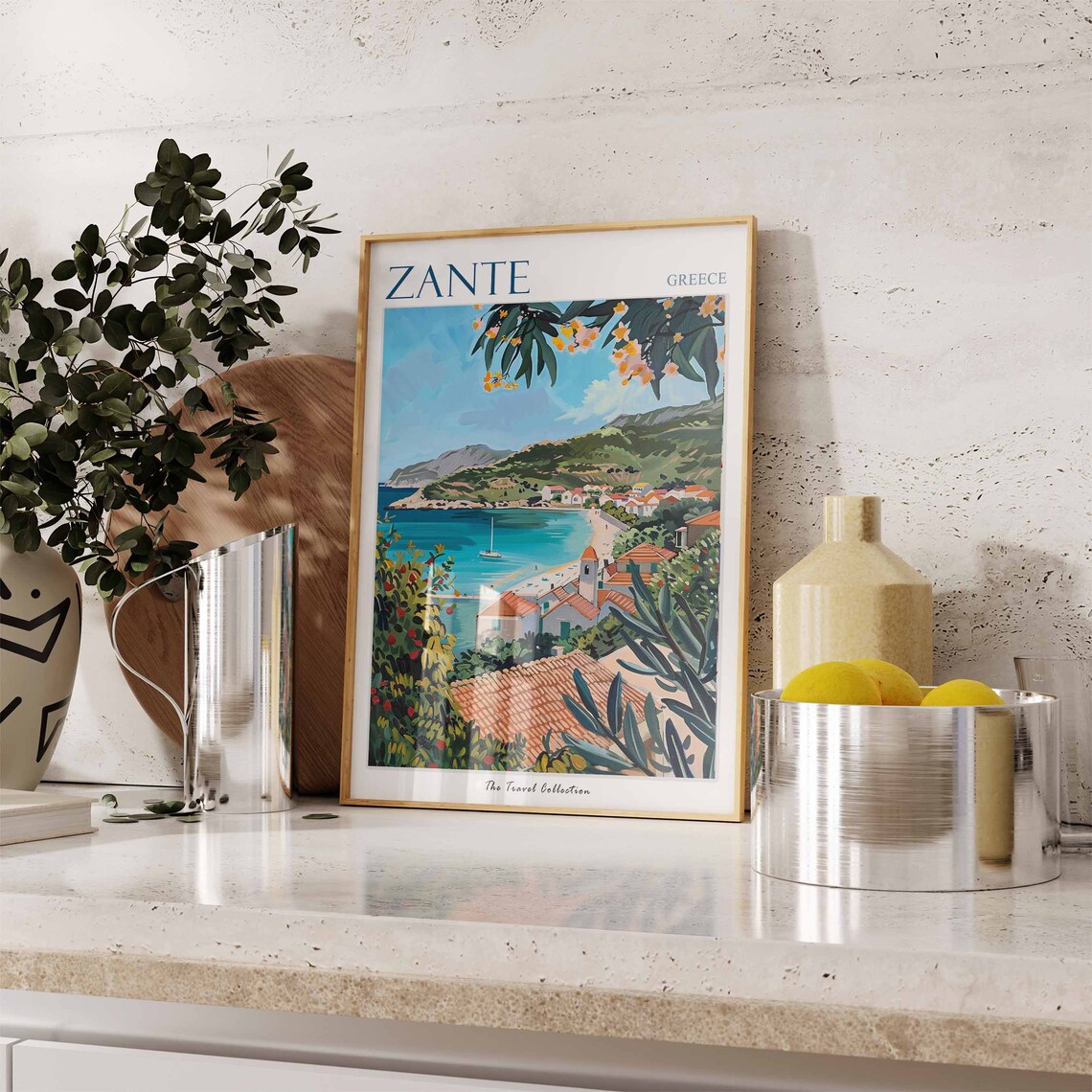 Zante Travel Poster, Greek Tropical Travel Art - Image 2