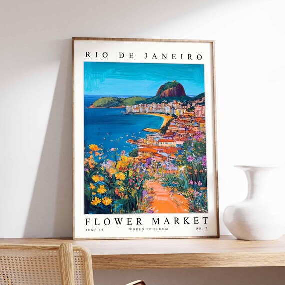 Rio De Janeiro Flower Market Poster Print Brazilian Floral Wall Art Decor Botanical Brazil