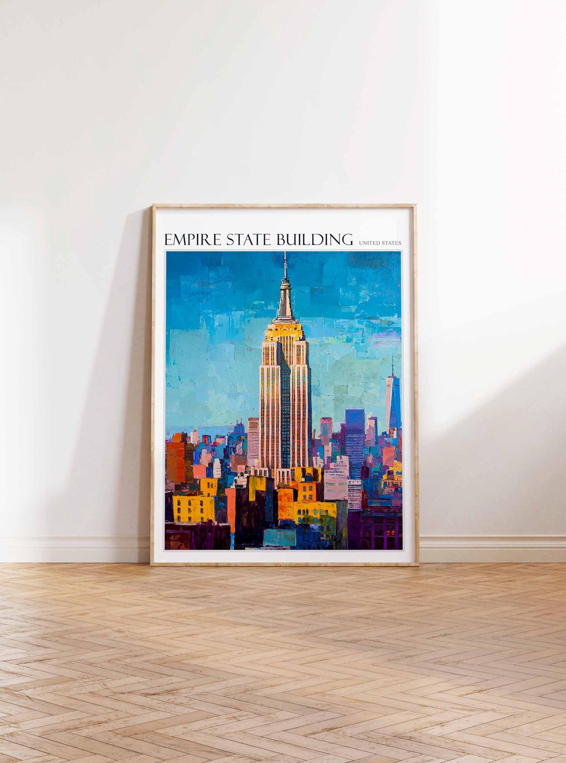 Empire State Building Colorful Abstract Cityscape New York Poster - Image 3