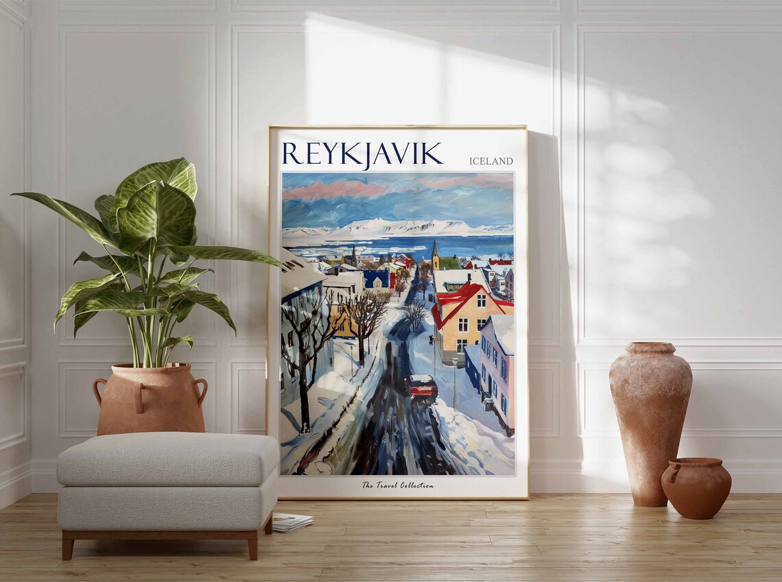 Reykjavik Travel Poster, Nordic Decor Art Print - Image 3