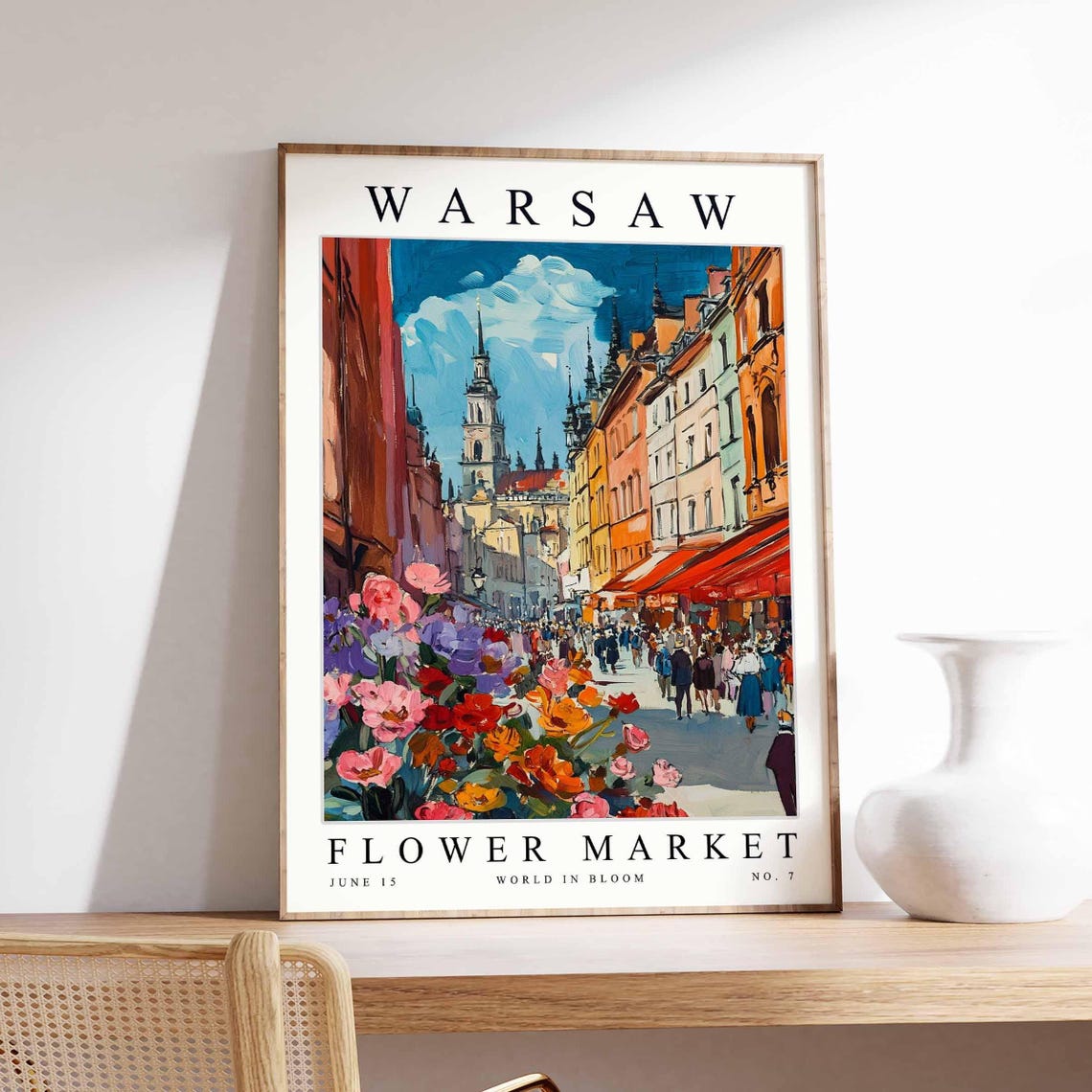 Warsaw Flower Market Poster Warsawprint Polish Floral Wall Art Warsawfloral Decor Botanical Poland Print Europe Travel