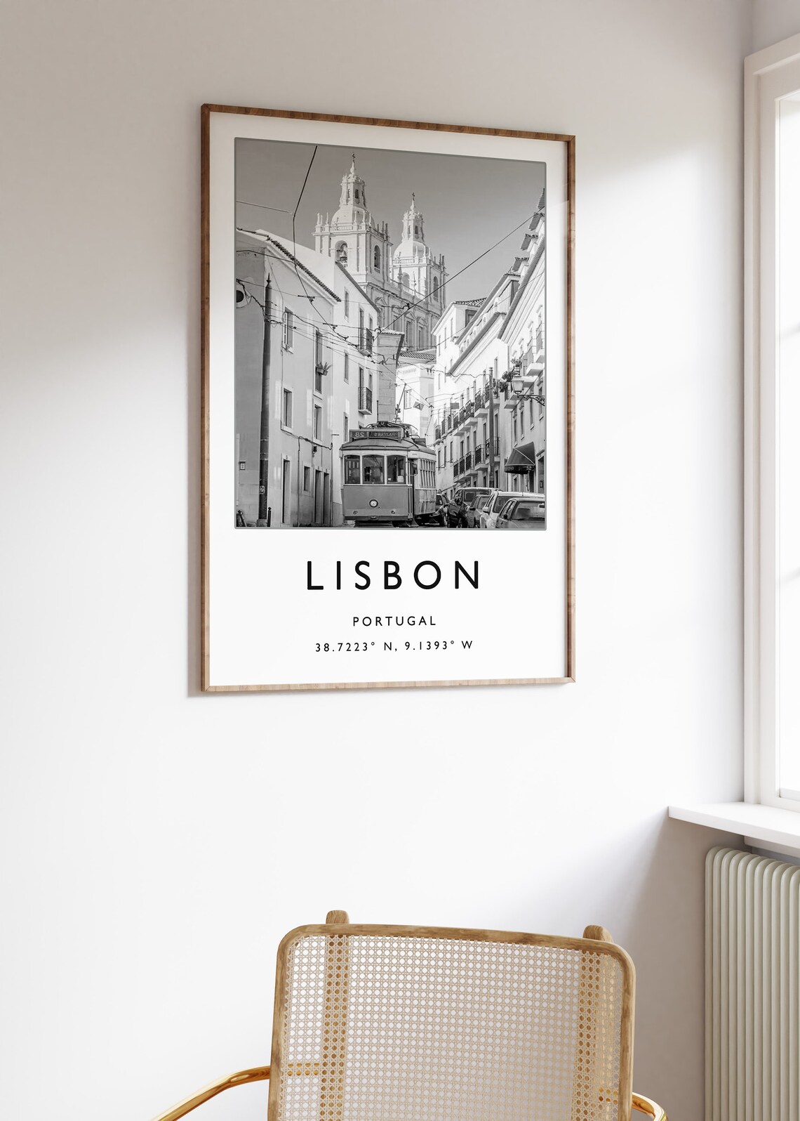 Lisbon Travel Poster, Portugal Black and White - Image 3