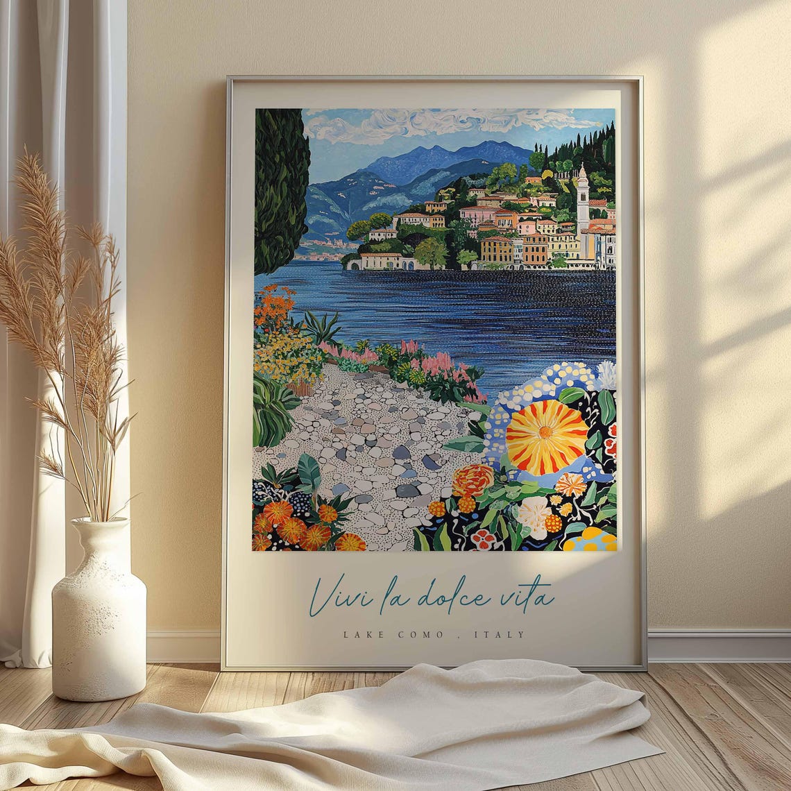 Lake Como Poster Italian Travel Print Lake Como Travel Art Lake Como Wall Art Italy Art Italy Travel Decor Italian Travel Gift - Image 2