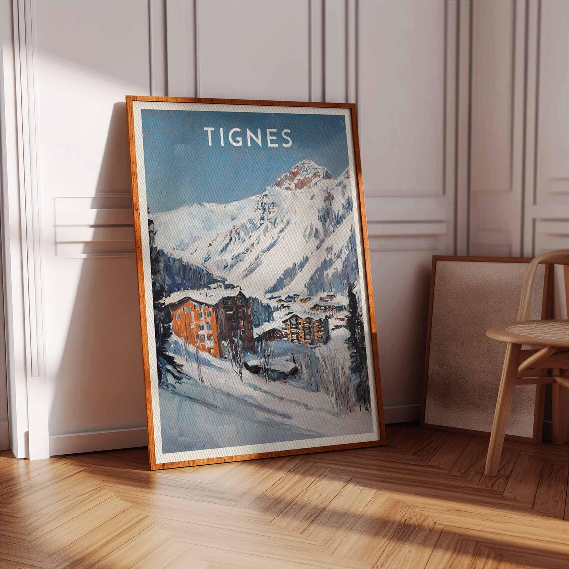 Skiing Travel Poster Tignes Ski Print France Travel Print Skiing Art Skiing Print Winter Sport Art Ski Gift - Image 3