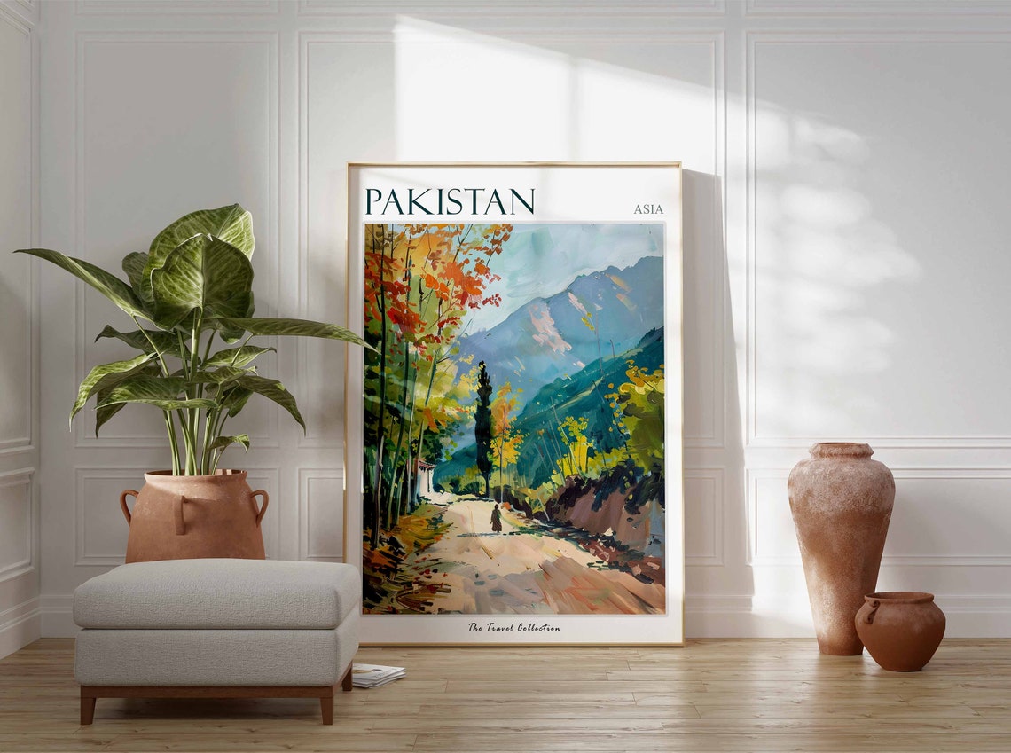 Pakistan Poster Pakistan Travel Print Pakistani Decor Botanical Wall Art Islamic Travel Poster Asian Art Pakistani Gift Pakistan Art - Image 2